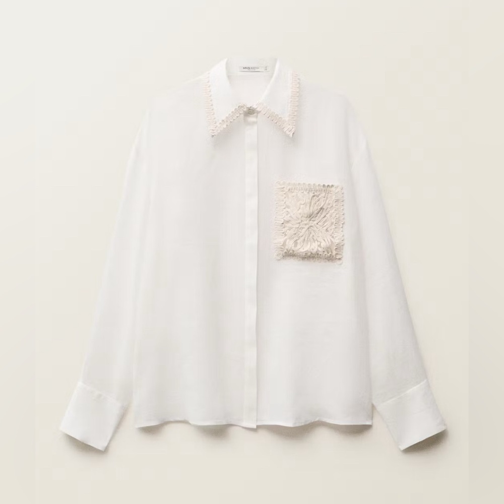 RAMIE SHIRT WITH EMBROIDERED POCKET